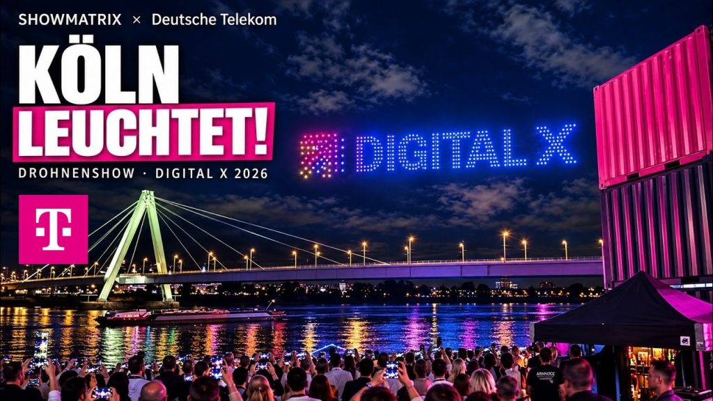 Digital X 2026 in Köln: Drohnenshow für die Deutsche Telekom